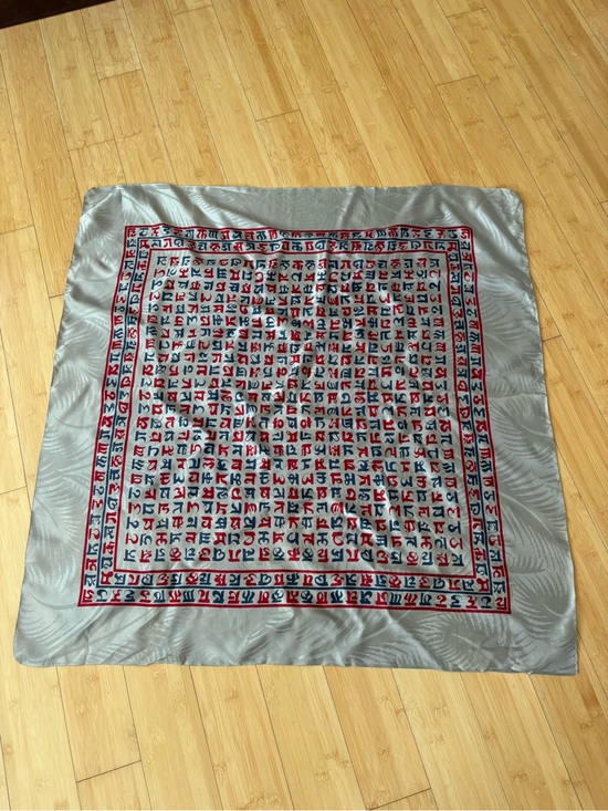 Charvet Accessories - Charvet Paris Silk Scarf in Light Silver-Gray Vintage